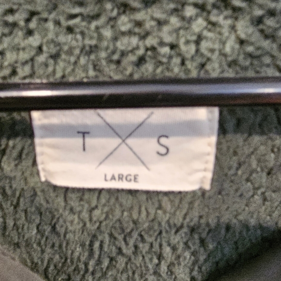 Green Fleece Pocketed Pull Over Sweatshirt size Large - Picture 3 of 5